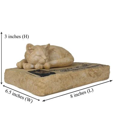 Cat Memorial Stones - Sleeping Cat Grave Marker for Garden, Patio, or Lawn - Sympathy Cat Memorial Gifts - Solar Powered - 8.5 x 7 x 3.5 - Buy Online on GoSupps.com