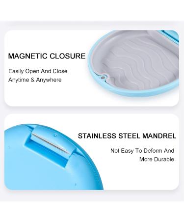Orthodontic Box Retainer Case Aligner Case Denture Boxes Denture Storage Container Orthodontic Round Retainer Box (Blue+Mirror) - Buy Online on GoSupps.com