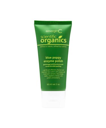 emerginC Scientific Organics Blue Poppy Enzyme Brightening Polish - Exfoliating Enzyme Face Scrub - Gently Removes Dead Skin Cells, Visibly Smoothes Texture + Tone (2 oz, 60 ml)