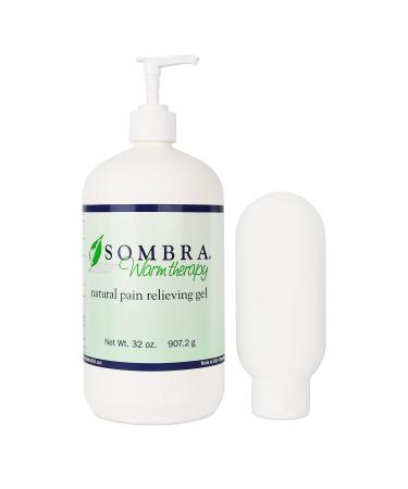Sombra Warm Therapy Natural Gel with Free Travel Bottle - 32 Ounces