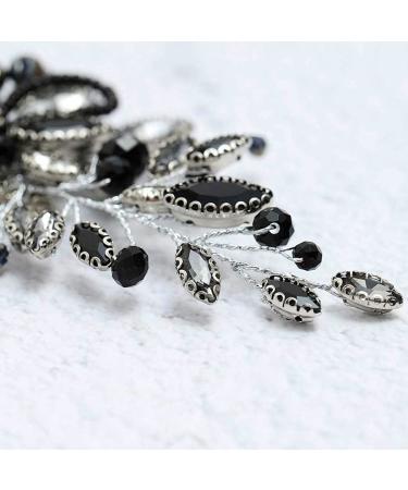 Brishow Black Wedding Hair Comb - Rhinestone Opal Crystal Bridal Hair Clip - Buy Online on GoSupps.com