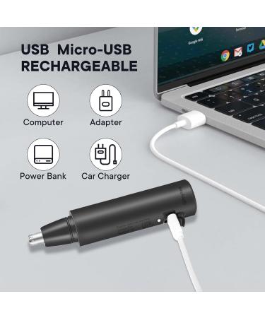 Gifnytee Nose and Ear Hair Trimmer - Professional Painless Clipper for Men & Women | Rechargeable Eyebrow Trimmer SF-M1 (Black - Buy Online on GoSupps.com