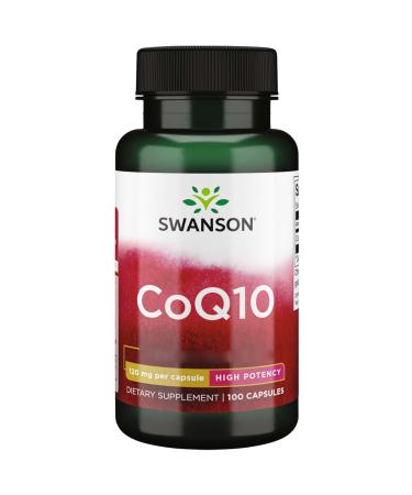Swanson CoQ10 High Potency 120mg Ubiquinone 100 capsules high dosage laboratory tested gluten-free soy-free non-GMO