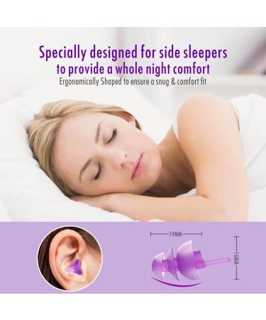 Hearprotek Ultra Soft Sleeping Ear Plugs 2 Pairs (32db & 30db) - Noise Reduction and Hearing Protection for Side Sleepers, Snoring, Working, Construction - Purple - Buy Online on GoSupps.com