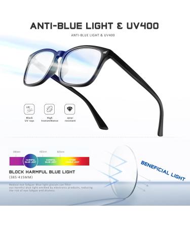konqkin 3-Pack-Blue-Light-Blocking-Glasses-Women & Men Computer Gaming Glasses Computer Screen Filter Glasses Anti Headache Eye Strain Glasses Lightweight Eyeglasses for TV Phone 3-black+transparent+gradient Purple - Buy Online on GoSupps.com