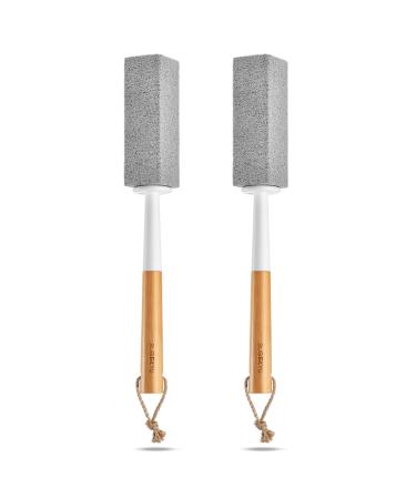 SUBEKYU Pumice Stone Toilet Bowl Cleaner 2PACK Pumice Stone with Handle for Toilet Cleaning Toilet Pumice Stone with Handle