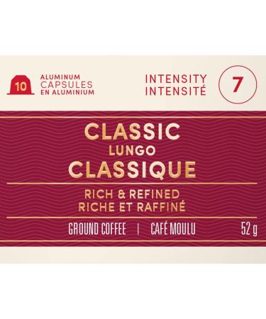 Tim Hortons Classic Lungo Capsules Nespresso Original Line Compatible Capsules 100 Count Classic Lungo 10 count (Pack of 10) - Buy Online on GoSupps.com