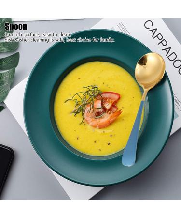 Soup Spoons Stainless Steel Tablespoons with 6 Colors 5 Pieces of Kitchen Dinner Dessert Scoops Set for Tea Dessert Salt Sugar(Blue) - Buy Online on GoSupps.com
