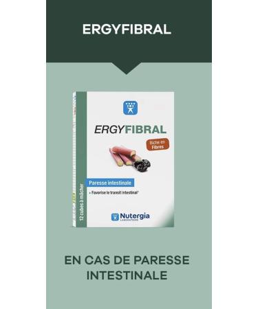 Ergyfibral Chew Cubes Made from Fruits and Plants Rich in Fiber and Magnesium - Nutergia - Pack of 2 Boxes of 12 Cubes (2) - Buy Online on GoSupps.com