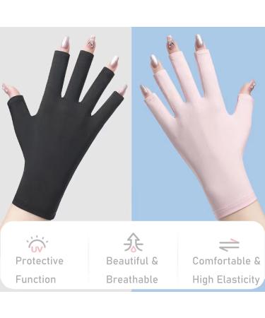 Dykjgsgo UV Shield Gloves - Anti-UV Fingerless Nail Care & Gel Manicure Gloves for Nail Art & Polish Dryer | Best UV Protection - Buy Online on GoSupps.com