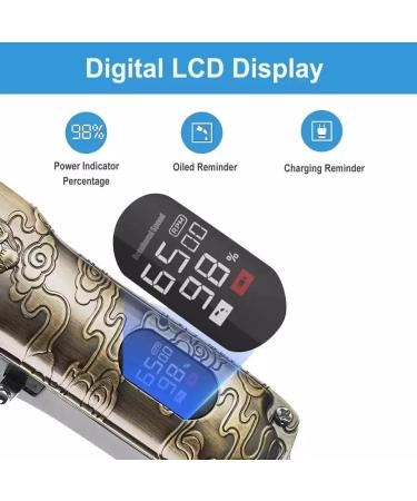 Pro Hair Clipper USB Rechargable Hair Trimmers LCD All Metal Body Hair Clippers Professional Barber Electric Cutter Charging Base - Buy Online on GoSupps.com