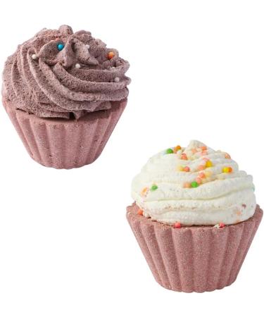 6 Pieces Chocolate Cake Bath Bomb Gift Set Vegan Friendly Bath Fizzers Ideal Relaxation Present Valentine Gifts for Her - Buy Online on GoSupps.com