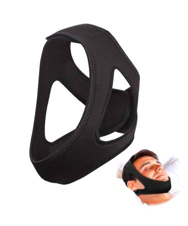 Anti snoring chin straps snoring stopper device black adjustable anti -talent chin strap breathable snoring stopper gift for husbands wives parents and friends.