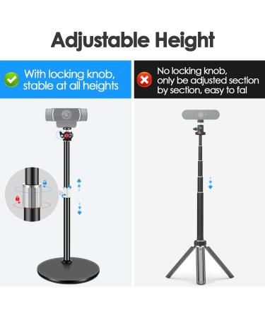 NYCETEK Webcam Tripod Stand | Height & Angle Adjustable Desktop Stand for Logitech Brio, C920, C922 | Perfect for Live Streaming & Video Calling - Buy Online on GoSupps.com
