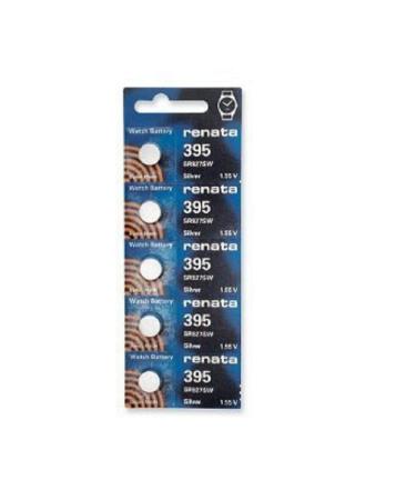 Renata Watch Battery Swiss Made 395 or SR927SW Or AG7 1.5V (5 Batteries SR927SW)