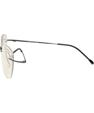 Eyekepper Rimless Progressive Multifocus Reading Glasses for Women - Blue Light Filter +3.00 Metallic Blue Grey Pilot Style - Buy Online on GoSupps.com