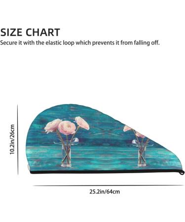 Super Absorbent Coral Velvet Hair Towel Wrap - Quick Dry for Long Curly & Thick Hair | Flowers in Glass Vase Design - Buy Online on GoSupps.com