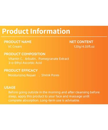 Moisturizing Repair Cream with Vitamin C & Arbutin | Anti-Aging Pore Shrinking | 120g - Buy Online on GoSupps.com