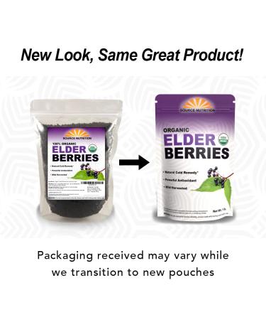 Certified Organic USDA Elderberries - Whole European Sambucas Nigra - 1 Pound | Ideal for Tea, Syrups & More - Buy Online on GoSupps.com