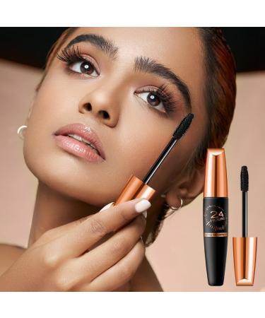 EDAT Waterproof Thick Lengthening Silk Fiber Mascara 4D Silk Fiber Mascara for Eyelashes for Women Black Long Lasting Smudge Resistant Curly Eyelash Mascara3Pcs - Buy Online on GoSupps.com