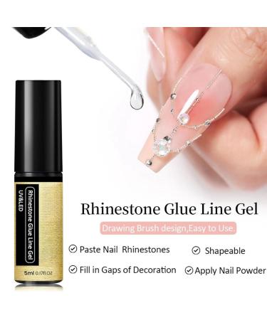 Nail Rhinestone Glue Gel Solid Nail Glue Gel Nail Glue Extra Strong Nail Builder Gel Nail Glue for Press on Nails Nail Bond Glue Soak Off Gel Clear No Wipe Adhesive Nail Extension Glue Nail Glue 5ml - Buy Online on GoSupps.com