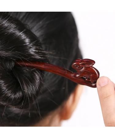 Sosoport Rabbit Hairpin Wedding Hair Chopstick Tassel Hair Fork Hair Accessories for Women Wedding Hair Accessory for Women Hair Chopsticks for Women Wooden Literature and Art Headgear Miss - Buy Online on GoSupps.com