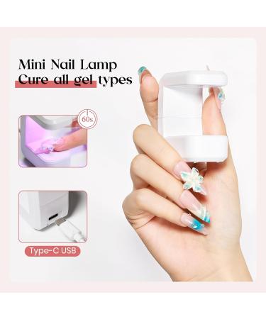 MIZHSE Solid Sculpture Builder Gel for Nails Clear Non-Stick Hand Nail Extension Gel Nails Starter Kit with Mini Nail Lamp - 10W U V/LED Nail Dryer U V Light for Nails for 3D Nail Gel Nail Polish Kit transparent - Buy Online on GoSupps.com