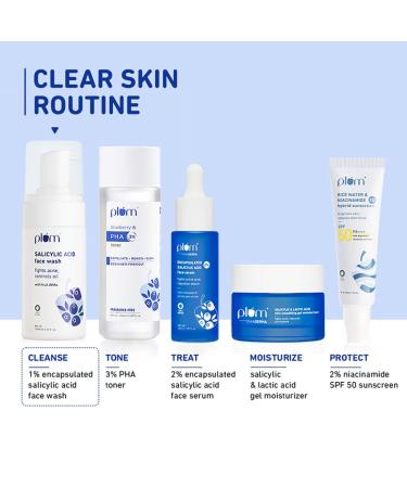 Plum 1% Salicylic Acid Foaming Face Wash - Acne & Blackhead Treatment with Glycolic Acid AHA & Blueberry Extract - Vegan & Sulphate-Free - 110ml - Buy Online on GoSupps.com