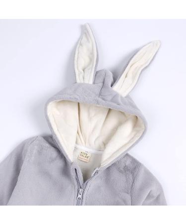 Kids Tales Newborn Baby Winter Romper | Rabbit Ear Hooded Zipper | 6-9 Months | Thick Fleece - Buy Online on GoSupps.com