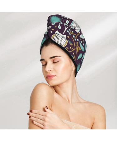 Forest Cute Owl Microfiber Hair Towel - Soft Super Absorbent Quick Dry Cap for Long Curly & Thick Hair - Buy Online on GoSupps.com