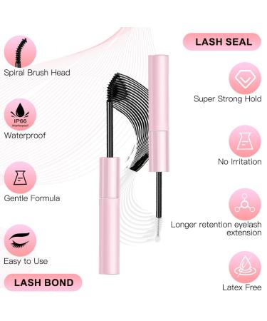 Lash Bond and Seal Cluster Eyelash Glue - Strong Hold, Latex-Free, Waterproof Adhesive for DIY Eyelash Extensions | LOPHE 2-in-1 Sealant Mascara - Buy Online on GoSupps.com