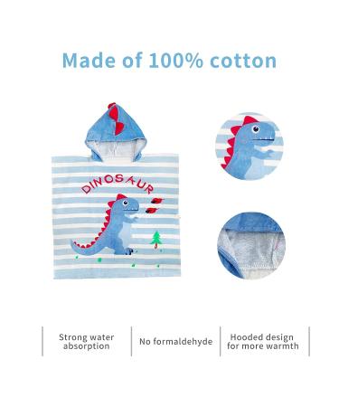 Supgomax Hooded Bathing Poncho for Kids | Cartoon Dinosaur Beach Towels | Absorbent Child Bath Towels for Swimming & Showers - Buy Online on GoSupps.com