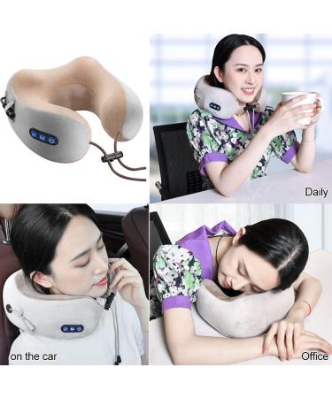 Ikasus 3D Electric Neck Massage Pillow | Pain Relief U-Shaped Device for Car & Office | Relaxation with Rotating Massage Heads (Gray Brown TP-0117c) - Buy Online on GoSupps.com