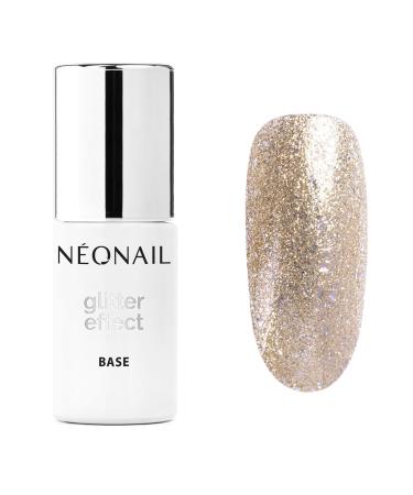 NEONAIL UV nail polish base coat gel UV glitter effect base gold twinkle 7.2 ml NEONAIL base coat for nails UV varnish gel nails NEONAIL modeling base glitter effect base gold twinkle 7.2 ml (1 pack)