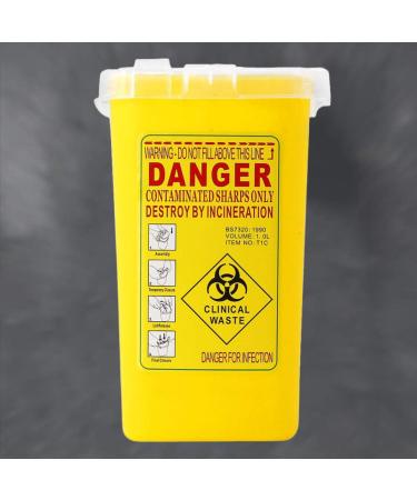 Healvian Sharps Container Sharps Disposal Container Biohazard Needle and Syringe Disposal Small Sharps Bin Professional Needle Container (Yellow) Sharps Disposal Box - Buy Online on GoSupps.com