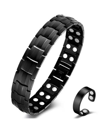 Vicmag magnetic hardship men Titanstahl magnet hardship double-row ultra-strength magnets with adjustment tools and gift box (black)