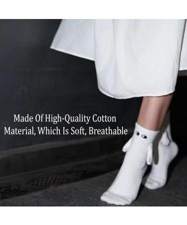 2 Pairs Funny Magnetic Suction Couple Holding Hands Socks - 3D Doll Design | Mid-Tube Socks for Couples - Buy Online on GoSupps.com