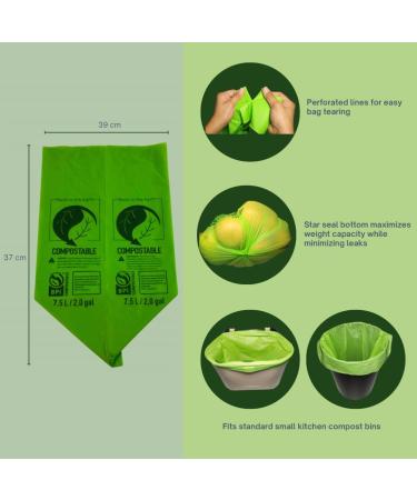 Back to the Earth Biodegradable Plant-Based Compost Bags 7.5 L 39 x 37 cm 100 count - Buy Online on GoSupps.com