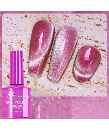 7.5ML Fantasy Gemstone Cat Eye Nail Gel Polish Holographic Semi Permanent Soak Off Sparkling Nail Varnish Aurora UV Gel - (Color: A006)