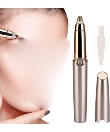 Buy Gold Electric Eyebrow Trimmer Pen Painless Facial Hair Remover for Women | Portable Mini Shaver & Epilator - Buy Online on GoSupps.com