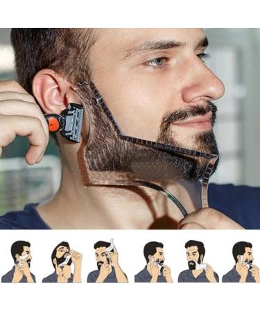 Men's Beard Shaping Tool with Inbuilt Comb for Goatee Mustache Sideburns - Clear | Symmetric/Curve/Step Cut - 1pcs - Buy Online on GoSupps.com