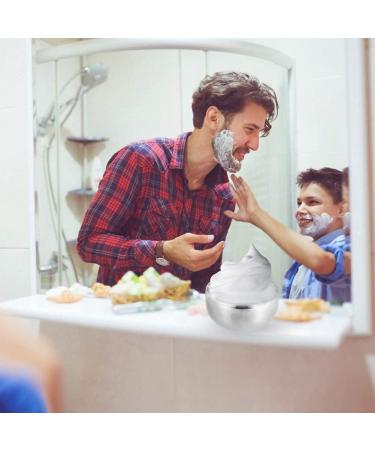 FILFEEL Shaving Bowl with Lid - Silver Metal Men s Wet Shaving Soap Mug | Premium Facial Care Tool for Smooth Shaving - Buy Online on GoSupps.com