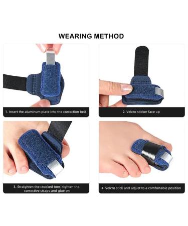 2 Pack Toe Splint Straightener for Hammer Toe - Blue | Toe Brace Corrector for Bent, Crooked, Claw, Curled Toes - Toe Support Wrap for Alignment and Relief - Buy Online on GoSupps.com