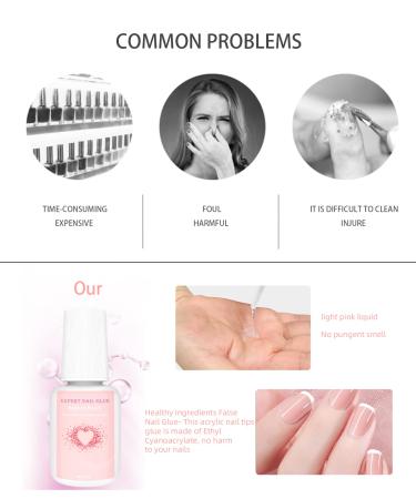 2PCS 8ML Btbtuu Pink Nail Glue for Acrylic Nails - Long Lasting Professional Tip Glue for Press On Nails - Super Bond Adhesive for False Nail Tips - Buy Online on GoSupps.com