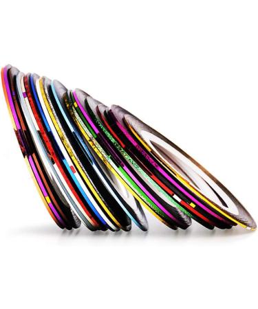 38 Rolls Nail Striping Tape Line Multicolor Rolls Striping Tape Line Nail Art Decoration Sticker Diy Nail Tip Mixed Colors - Buy Online on GoSupps.com
