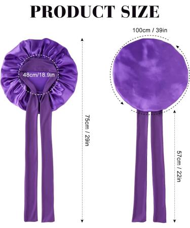 Abeillo Silk Sleep Bonnet for Women - Adjustable Satin Night Cap for Sleeping - Purple - Buy Online on GoSupps.com