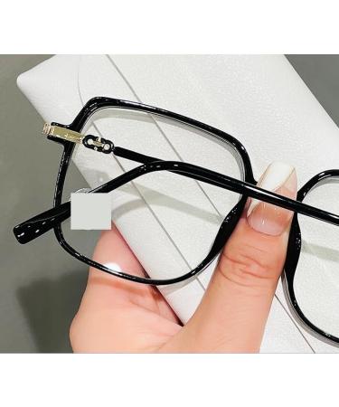 Fuqinqingoz Blue Light-Blocking Reading Glasses | Oversized Square Anti-Eye Light Mirror Glasses (+250 Transparent) - Buy Online on GoSupps.com