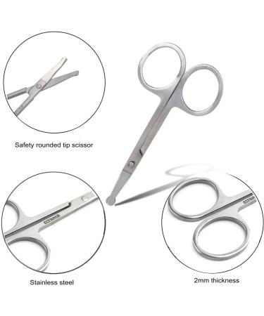 3pcs Small Eyebrow & Nose Hair Scissor Set for Facial Hair Grooming - Unisex Grooming Scissors for Beard, Moustache, Eyelash and Nail Trimming - Buy Online on GoSupps.com
