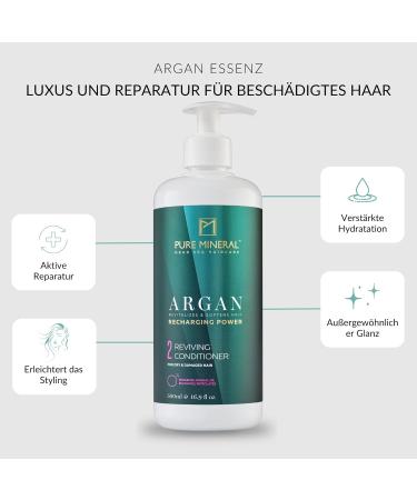 Buy Pure Mineral Argan Conditioner 500ml | Strengthening Moisturizing & Anti-Frizz | Sulfate-Free Paraben-Free Alcohol-Free - Buy Online on GoSupps.com