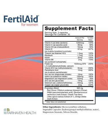 Fairhaven Health FertilAid for Women - 90 Veggie Caps | Boost Fertility Support - Buy Online on GoSupps.com